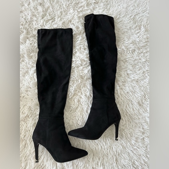 Call It Spring Black Over the Knee Boots - Picture 5 of 11